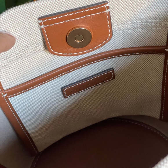 NWT blake canvas bucket crossbody shoulder bag classic cuoio brown 160762 - Picture 8 of 12